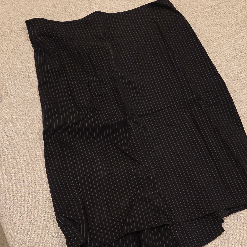 BCBGMaxAzria Black Pinstripe Pencil Skirt